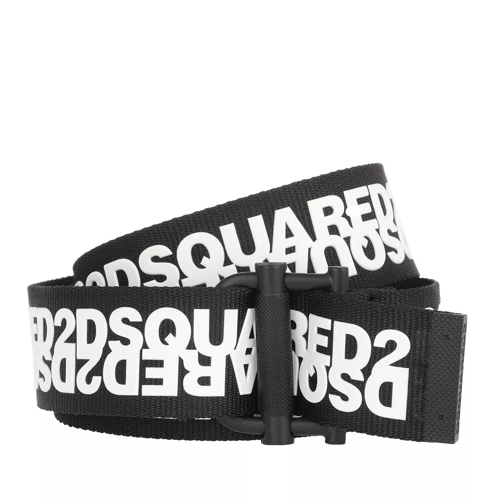 Dsquared2 Logo Webbing Belt Black/White Woven Belt