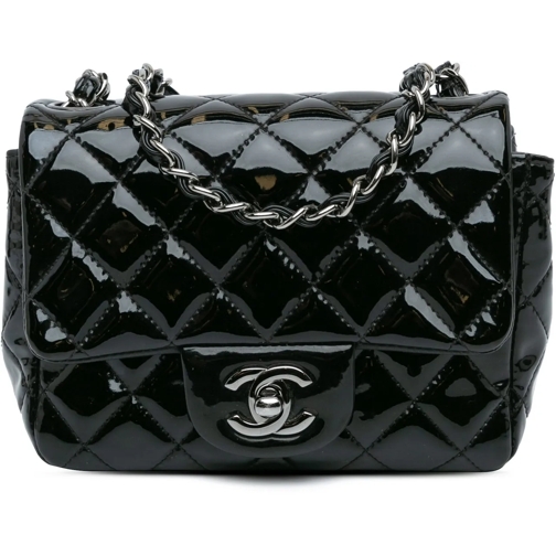 Chanel Sac à bandoulière 2016-2017 Mini Square Classic Patent Single Flap schwarz (Image 2)