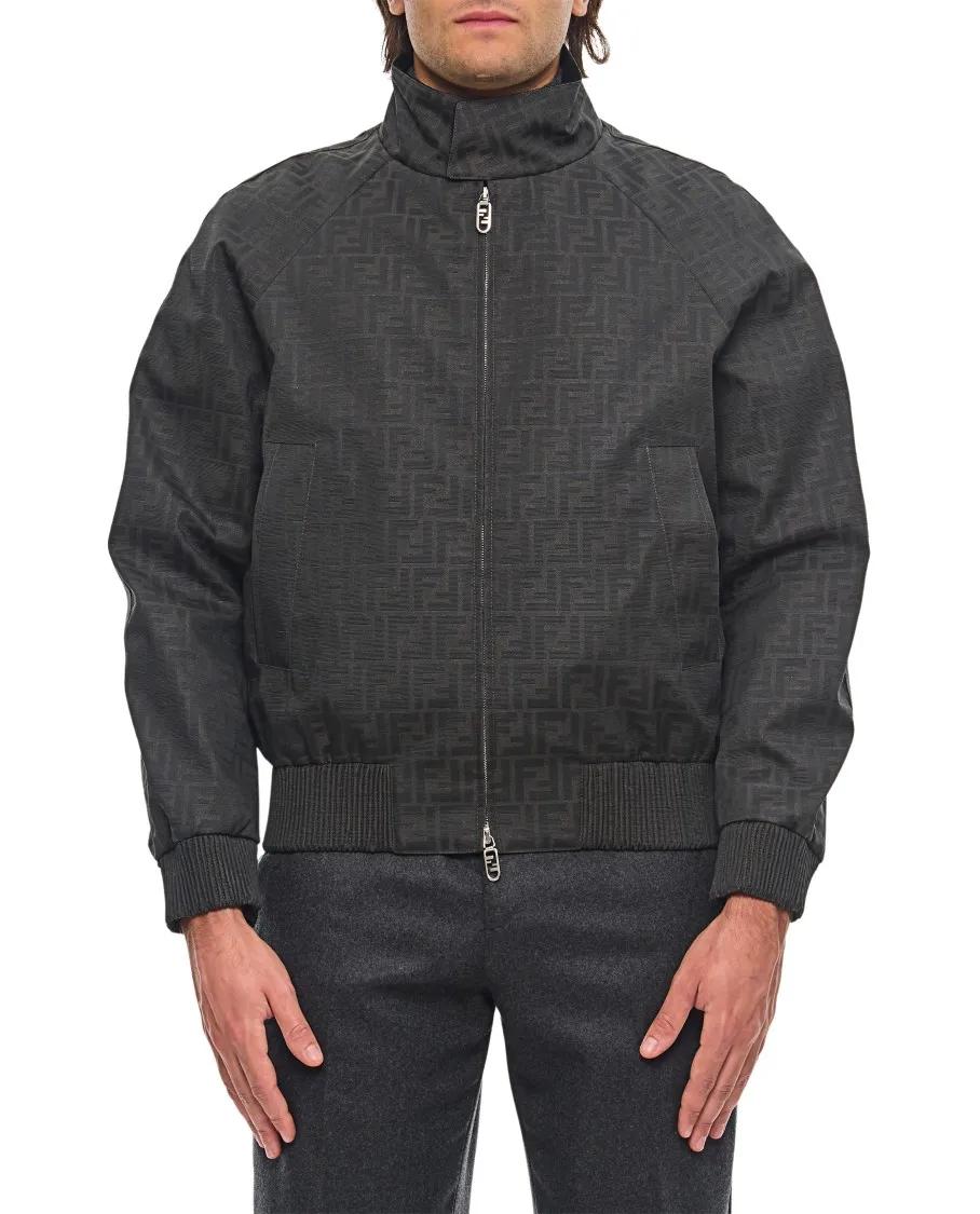 Thumbnail - Fendi - Blouson Coated Canvas Logo - Größe 48 - schwarz