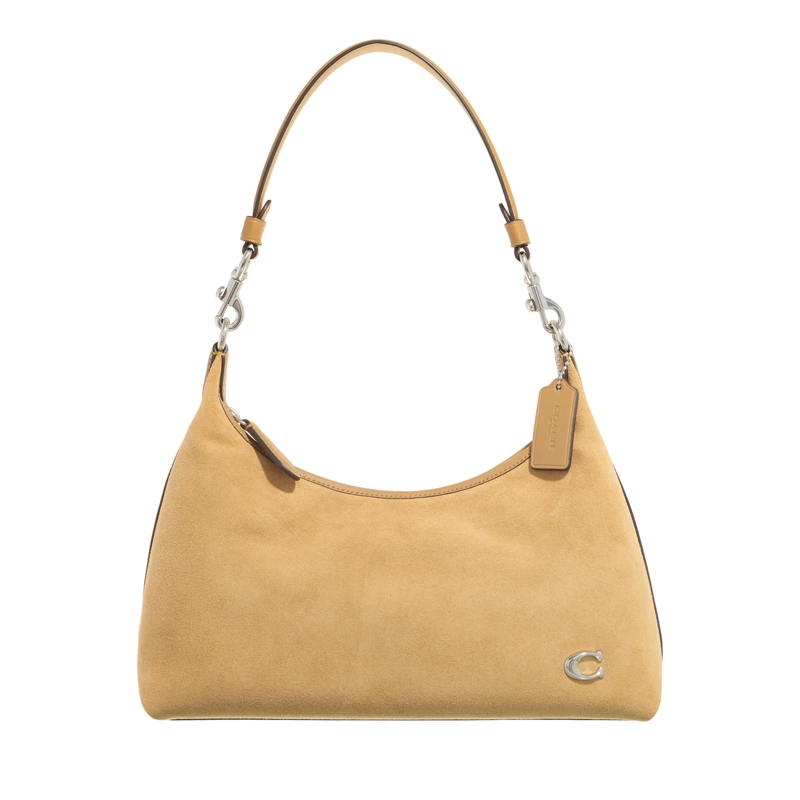 Coach Hobo Bag Mixed Leather Suede Juliet Shoulder Bag Peanut