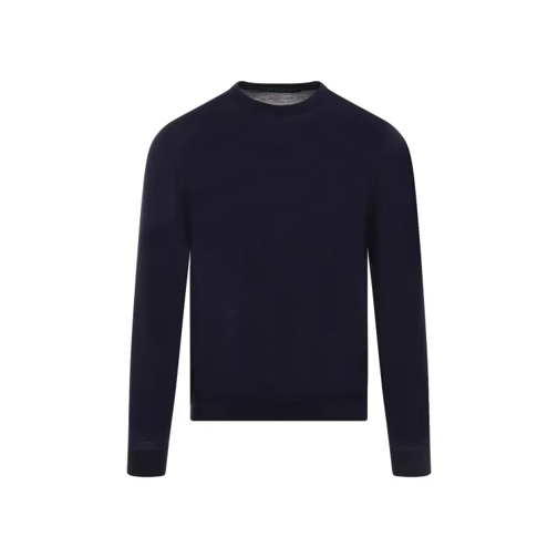 Kiton Navy Blue Wool Pullover Black 