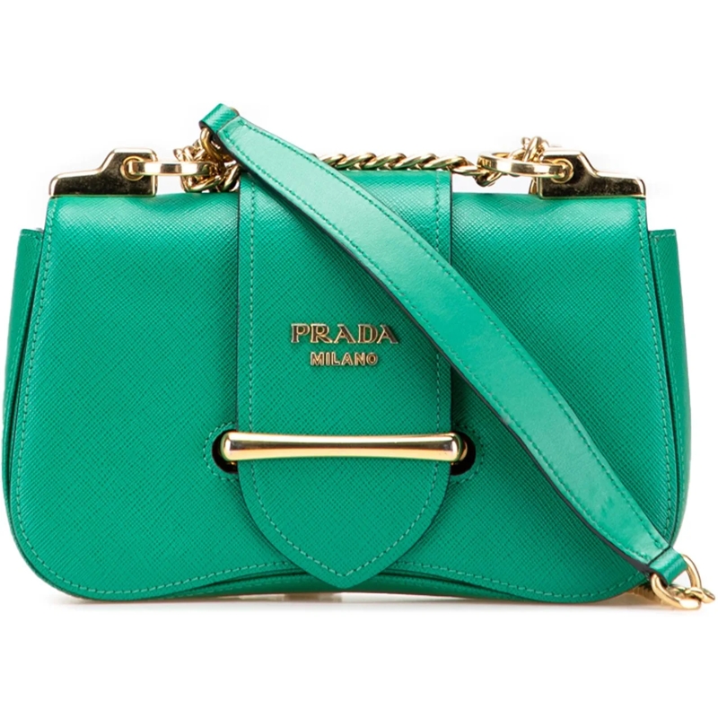 Prada Schultertasche Saffiano Sidonie Crossbody grün