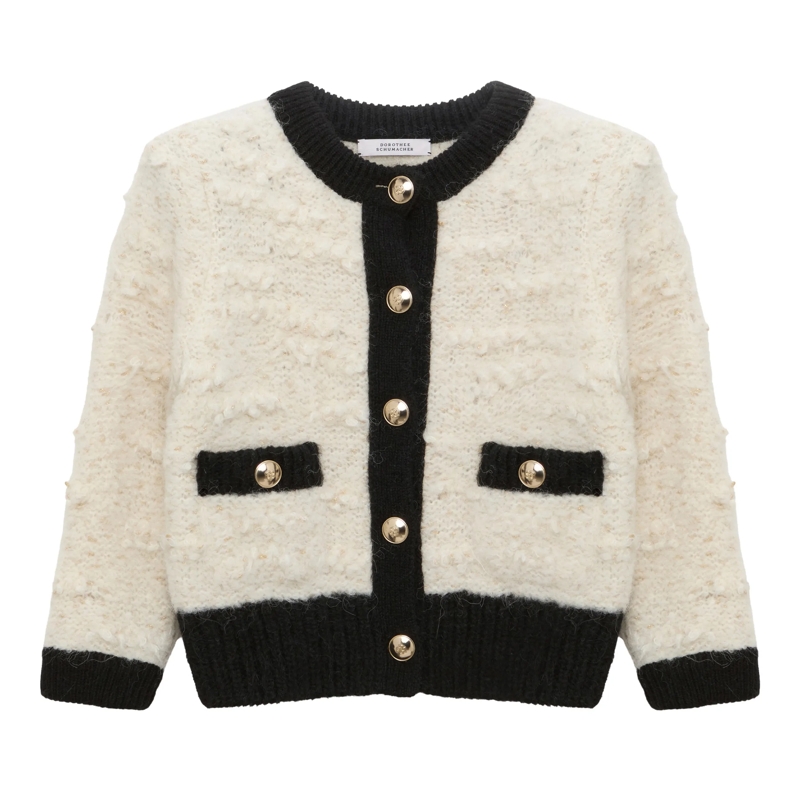 Dorothee Schumacher Pullover DELIGHTFUL SPARKLE cardigan creme black framed