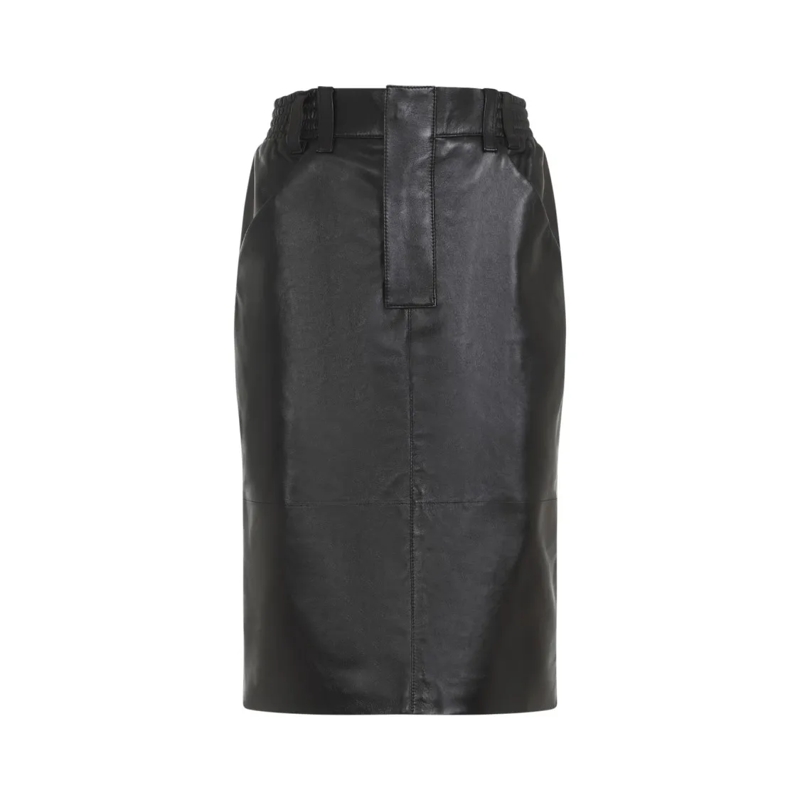 Saint Laurent Jupe en cuir Black Lamb Skin Skirt Black