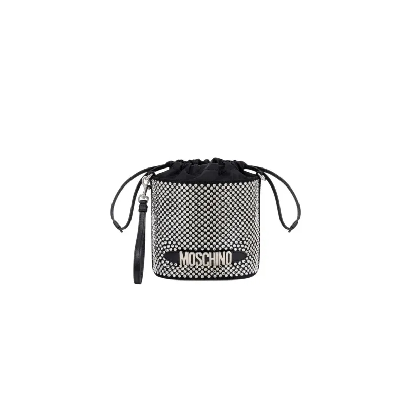 Moschino Buideltas Nylon Bucket Bag Black