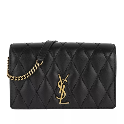 Saint Laurent Angie Chain Bag Diamond Quilted Leather Black Crossbody Bag