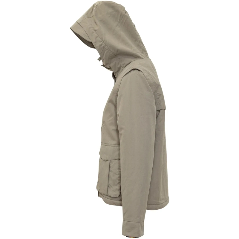 K-Way Übergangsjacke Giacca K-Way con Cappuccio e Fodera in Pelliccia S beige(Image 3)