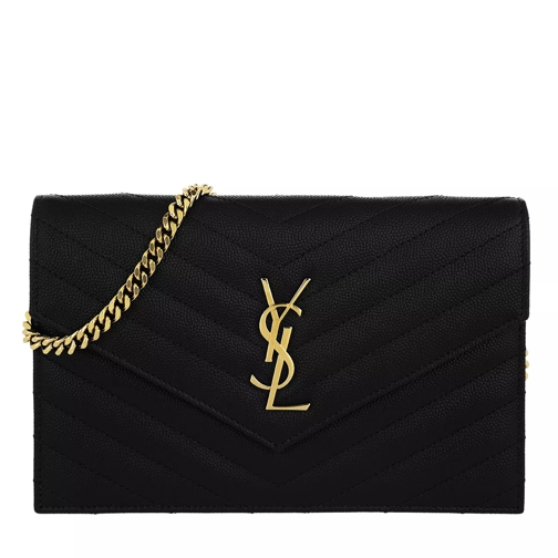 Saint Laurent Monogramme Envelope Chain Wallet Black Crossbody Bag