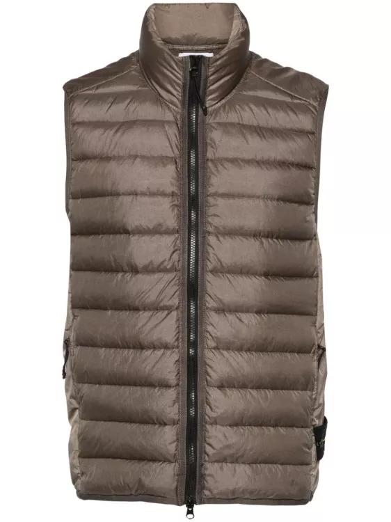 Stone Island - Compass-Badge Quilted Gilet - Größe XXL - brown