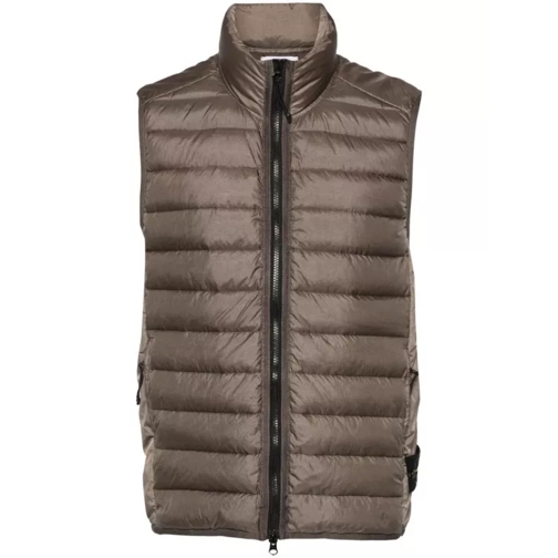 Stone Island Compass-Badge Quilted Gilet Brown 