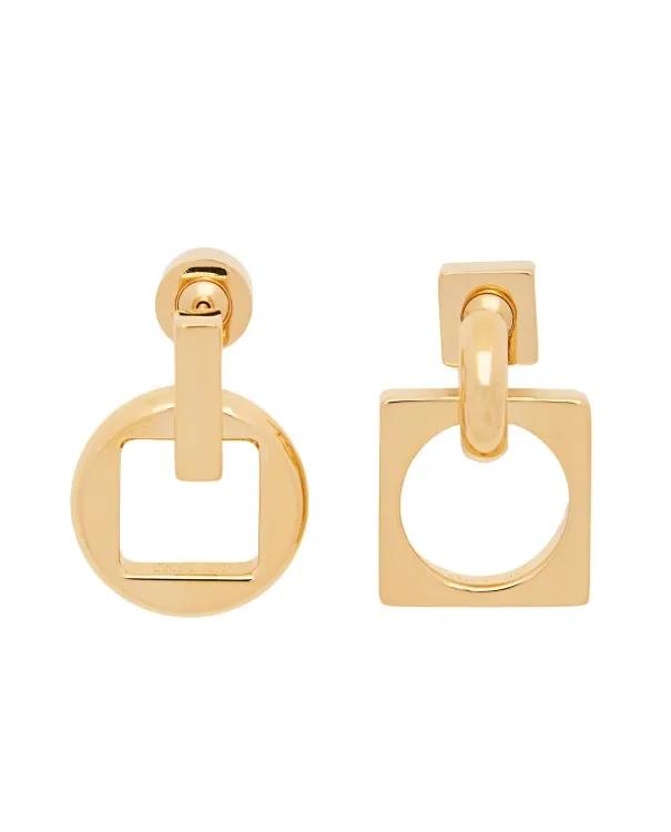 Jacquemus Ohrringe - Round Carre Pendant Earrings - Gr. unisize - in Gold - für Damen