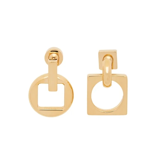 Jacquemus Round Carre Pendant Earrings Gold 