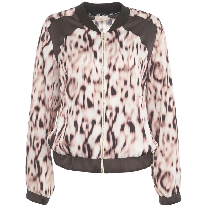 LIU JO Übergangsjacke Bomber jacket with animal print braun