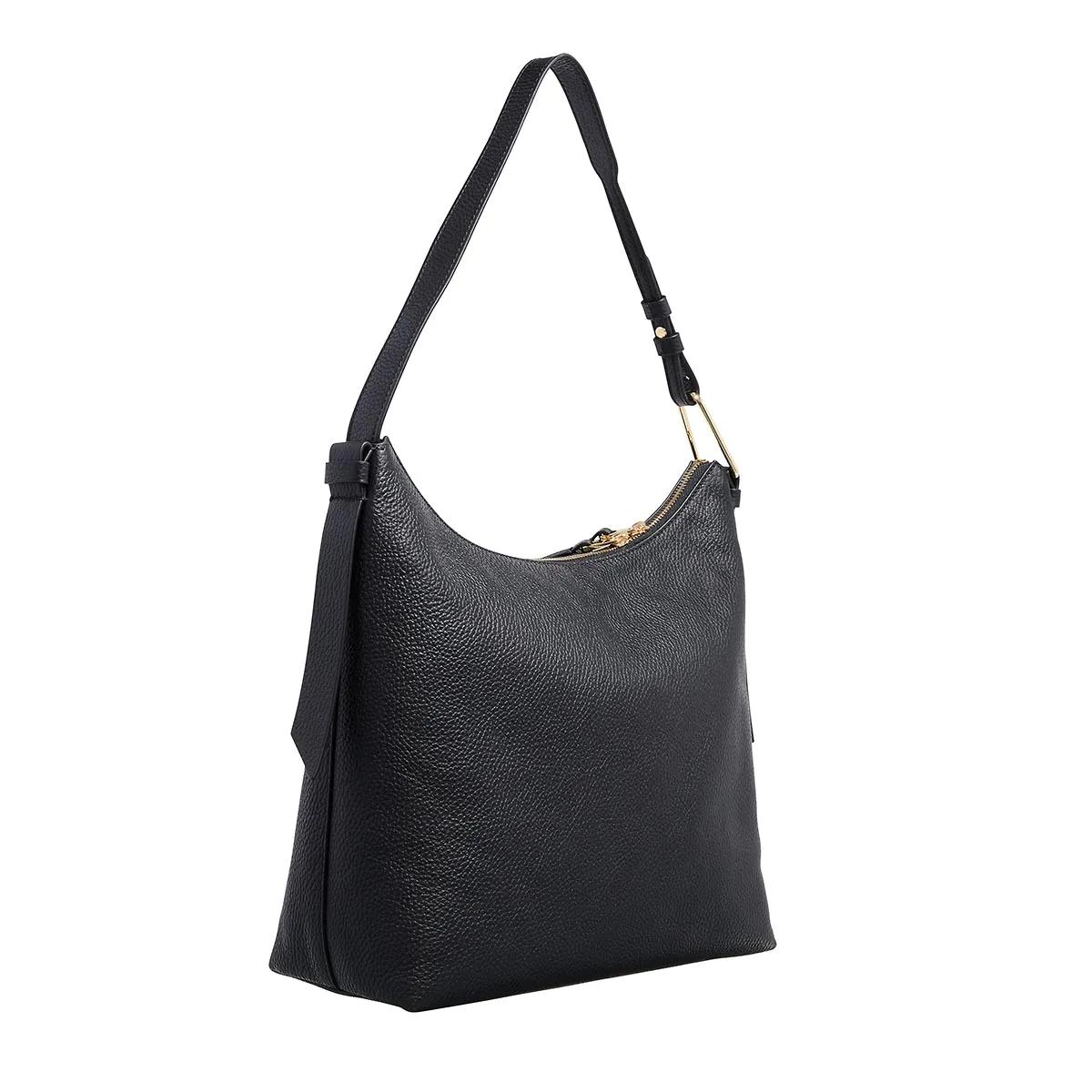 Coccinelle Zwarte leren schoudertas met handvat Black Dames
