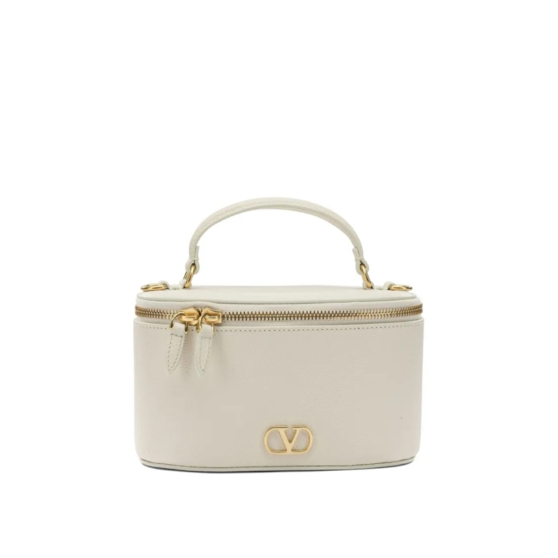 Valentino Garavani Schultertasche Textured Calf Leather Handbag Grey