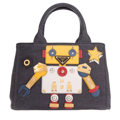 Prada Denim Robot Shopping Bag Bleu + Mimosa Shopper