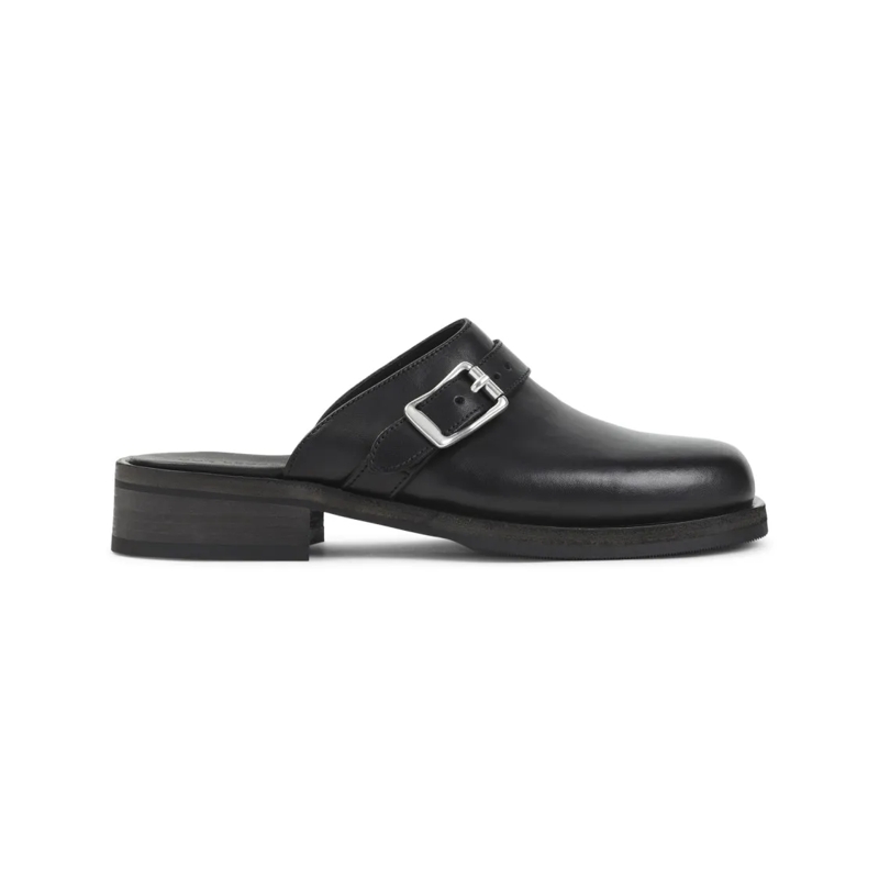Our Legacy Loafer Black Leather Slippers With Minimalist Design Black