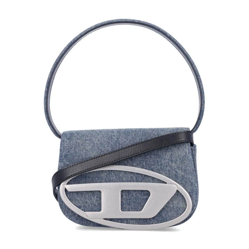 Diesel Schultertasche 1Dr Sun-Faded Denim Bag Grey