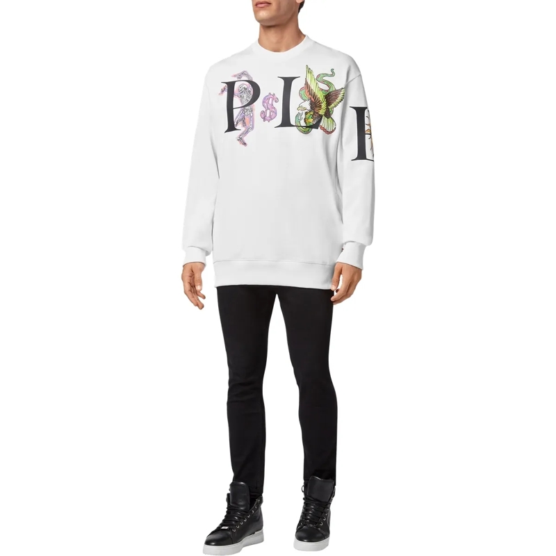 Philipp Plein Top Sweatshirt Tattoo weiss(Image 4)
