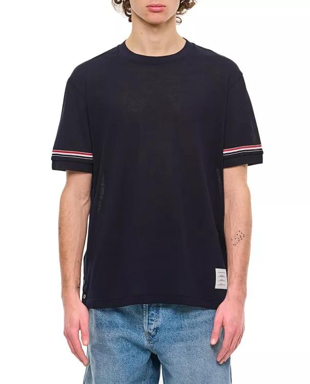 Thom Browne - Ribbed Cuff T-Shirt - Größe 4 - blue