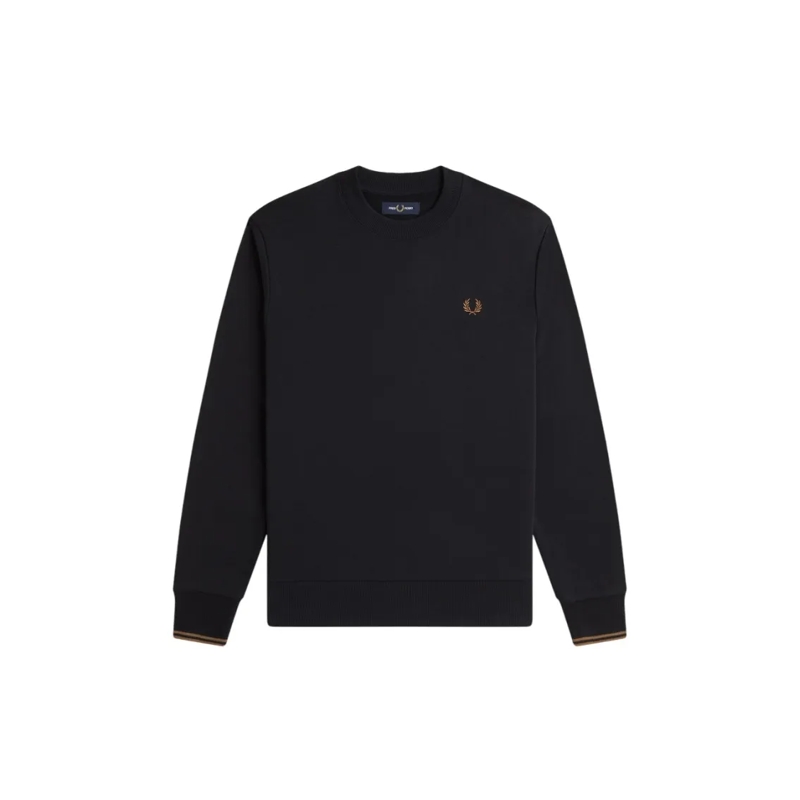 Fred Perry  Cotton Blend Sweatshirt With Double-Tipped Cuffs Black