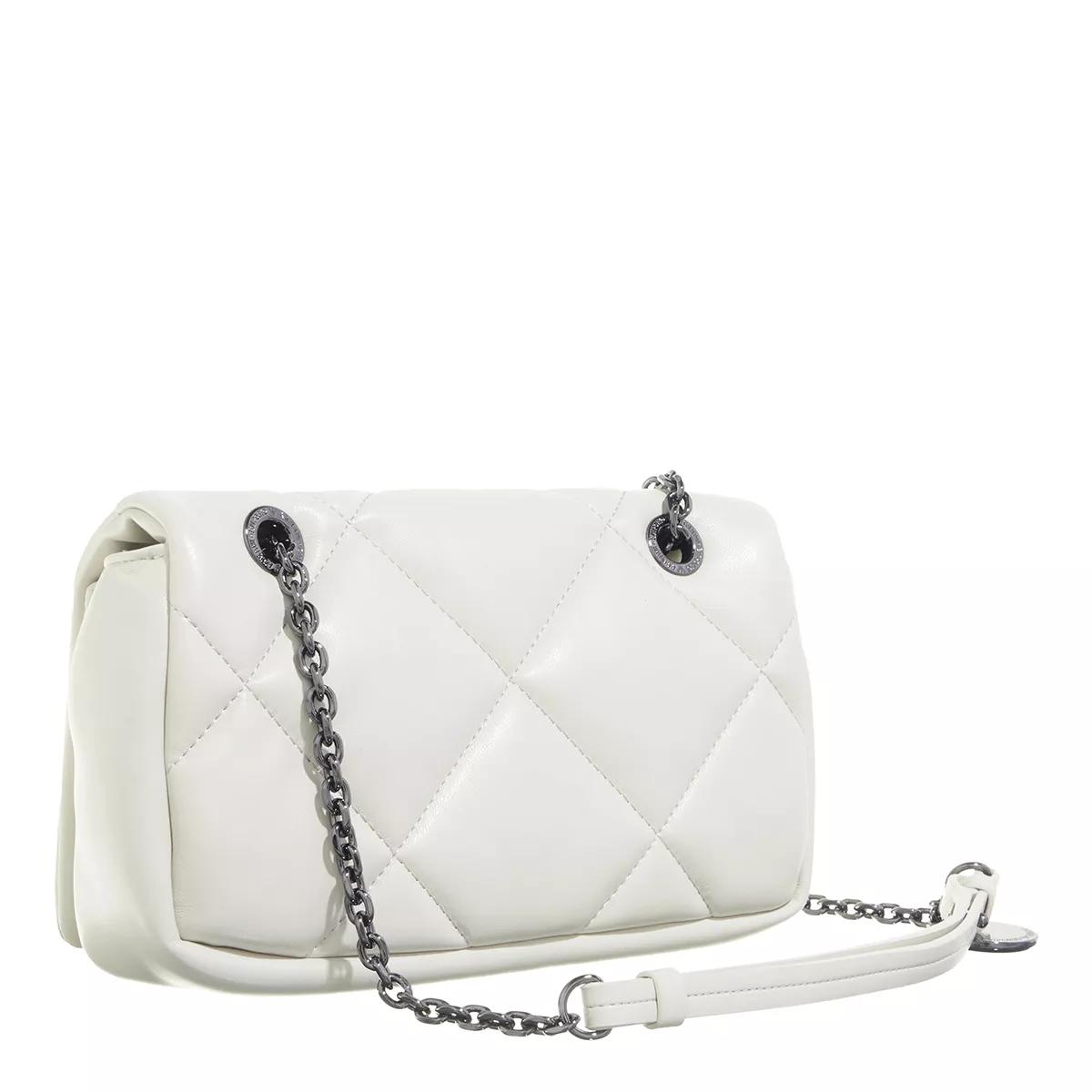 Emporio Armani Witte Matelassé Tas met Metalen Schouderband White Dames