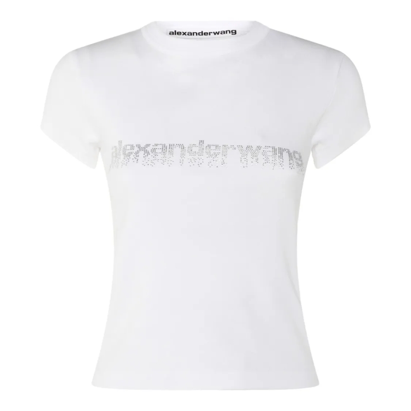 Alexander Wang T-shirt Fitted Short-Sleeve T-Shirt With Subtle Embellishm White