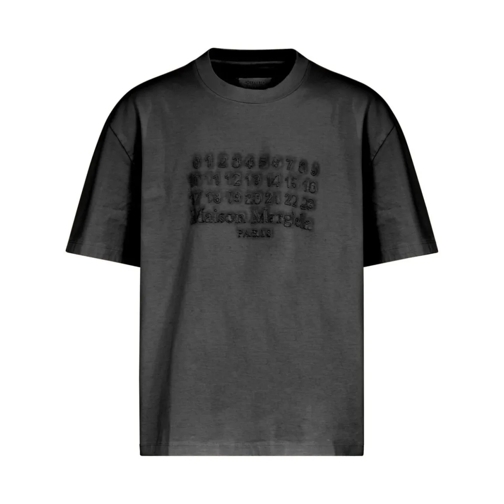 Maison Margiela T-Shirts Cotton T-Shirt With Embroidered Logo Grey