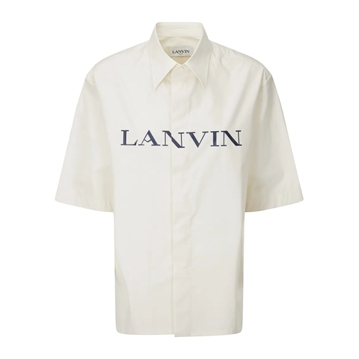 Lanvin Hemden Short-Sleeved Cotton Shirt Neutrals