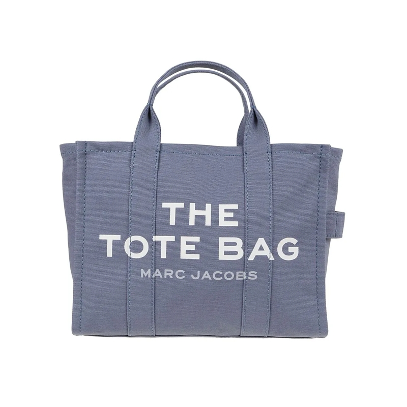 Marc Jacobs Fourre-tout Medium Grey Cotton Canvas Travel Tote Blue
