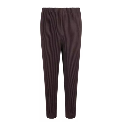 ISSEY MIYAKE PLEATS PLEASE Cuffed Pleated Trousers Brown 