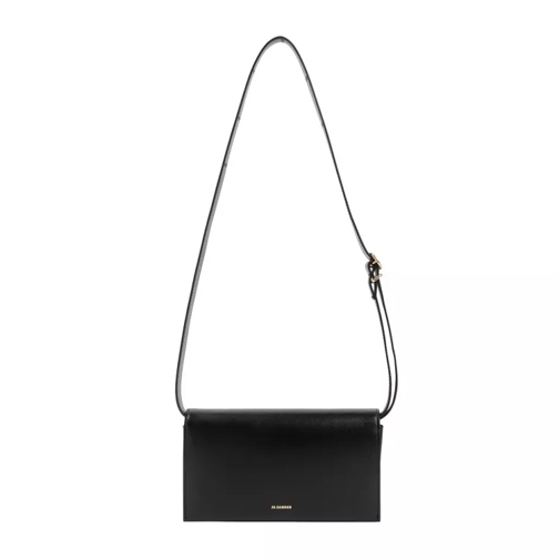 Jil Sander Black Leather All-Day Buckle Bag Black Schoudertas