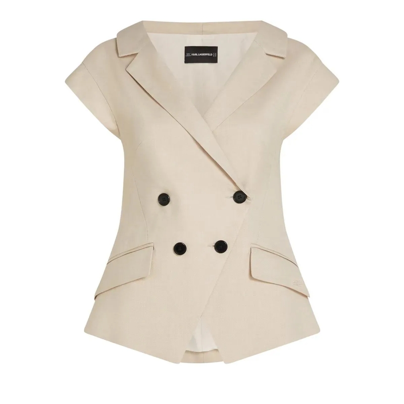 Karl Lagerfeld Daunenjacke Blazer mit Flügelärmeln braun