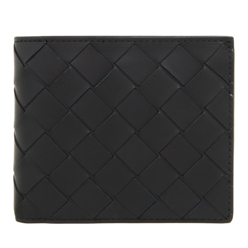 Bottega Veneta Bi-Fold Portemonnaie Miura Intrecciato Bifold Wallet Black Silver