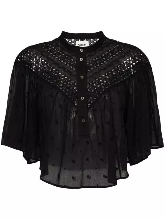 Etoile Isabel Marant - Safi Broderie-Anglaise Shirt - Größe 36 - black