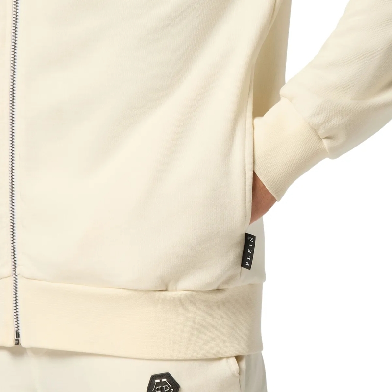 Philipp Plein Top Sweatjacke Mit Kapuze weiss(Image 5)