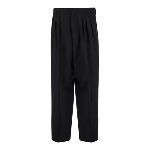 Kenzo Black Pants With Pences In Wool Black 