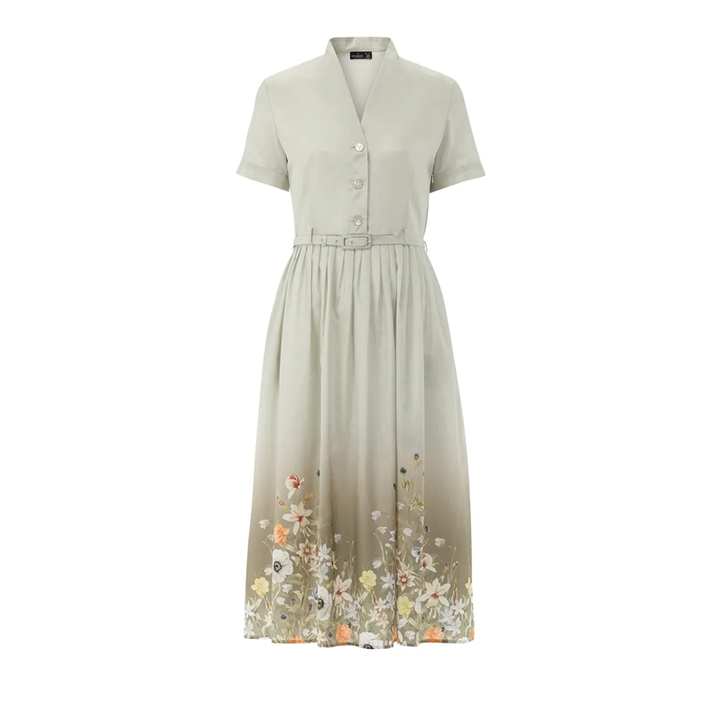 VAN LAACK Maxikleid Kleid Modern Fit Uni grün