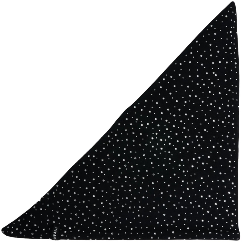 Pinko Wollschal Scarf with rhinestones 'Svizzera' schwarz