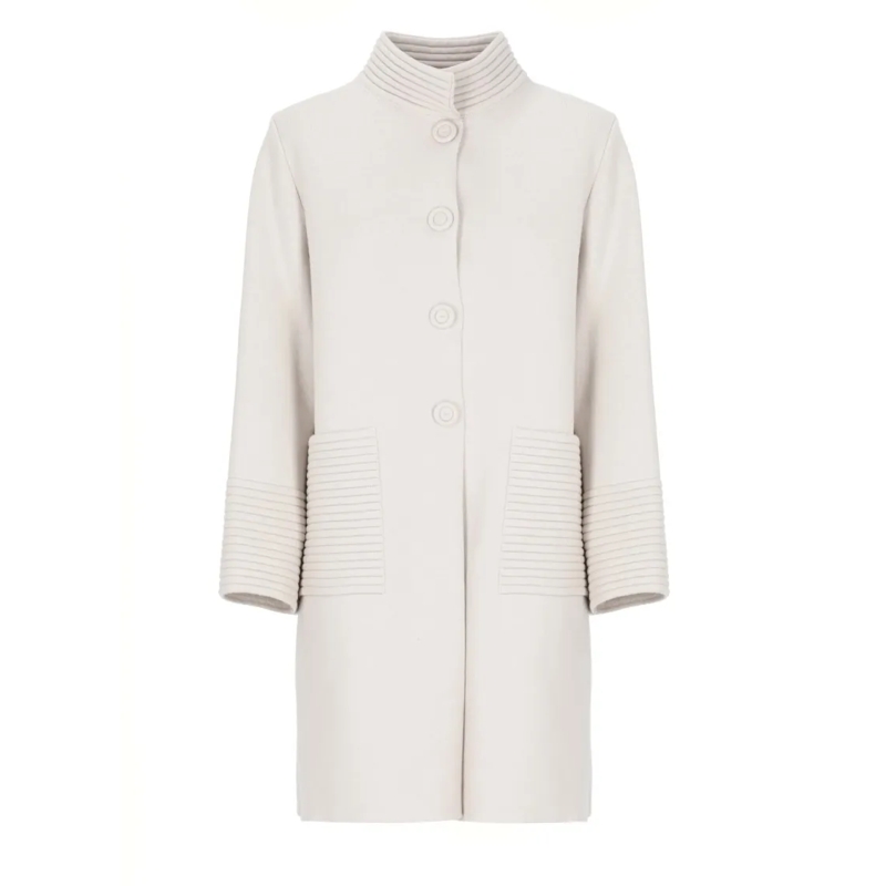 D. Exterior Manteau de transition Beige Wool Coat White