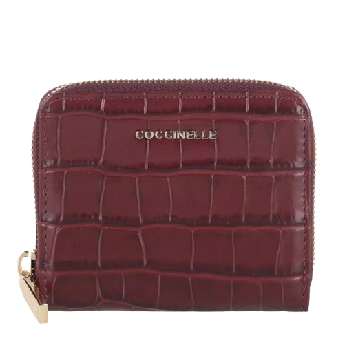 Coccinelle Wallet Soft Croco Leather Marsala Zip-Around Wallet