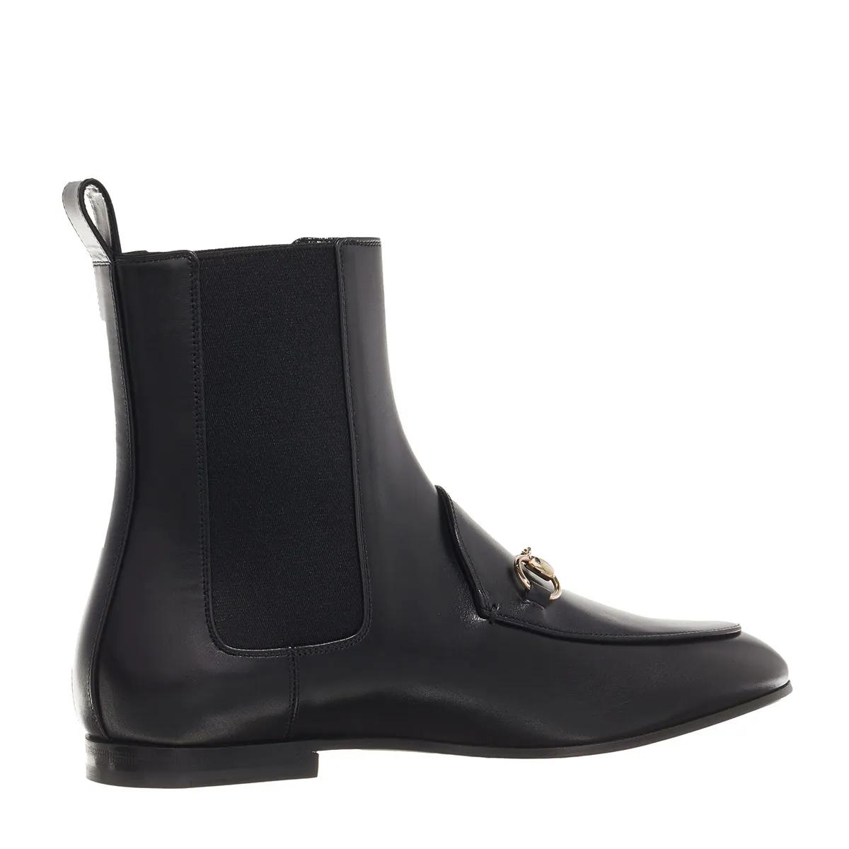 Gucci Enkellaarzen Jordaan Bootie Leather in zwart