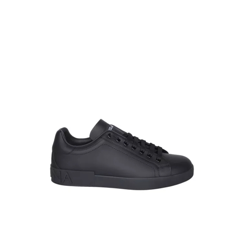 Dolce&Gabbana Leather Sneakers Black Low-Top Sneaker