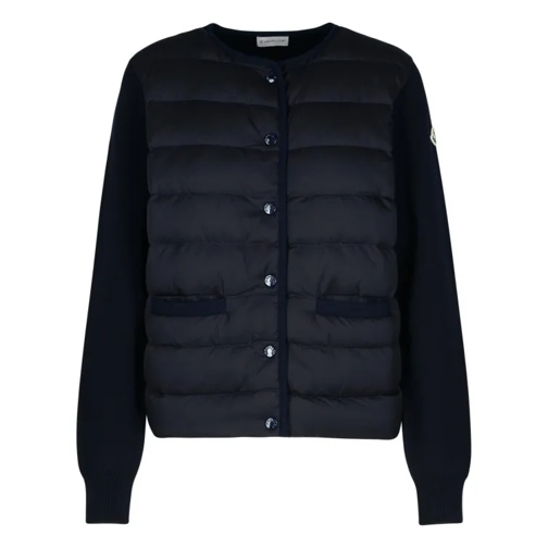 Moncler Navy Nylon Blend Sweater Blue 