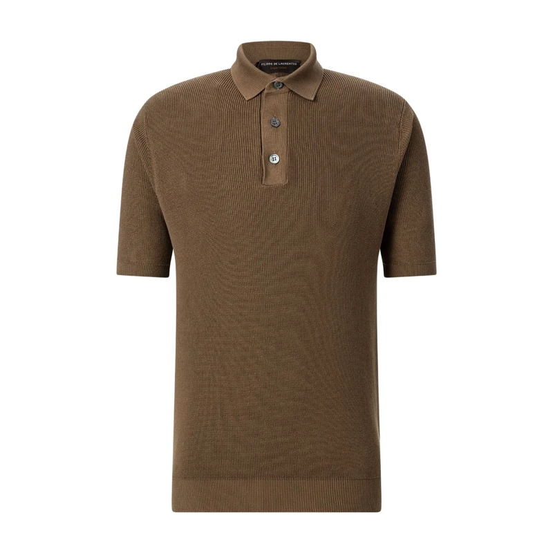 FILIPPO DE LAURENTIIS Poloshirt Poloshirt aus Crêpe-Baumwolle weiß(Image 5)