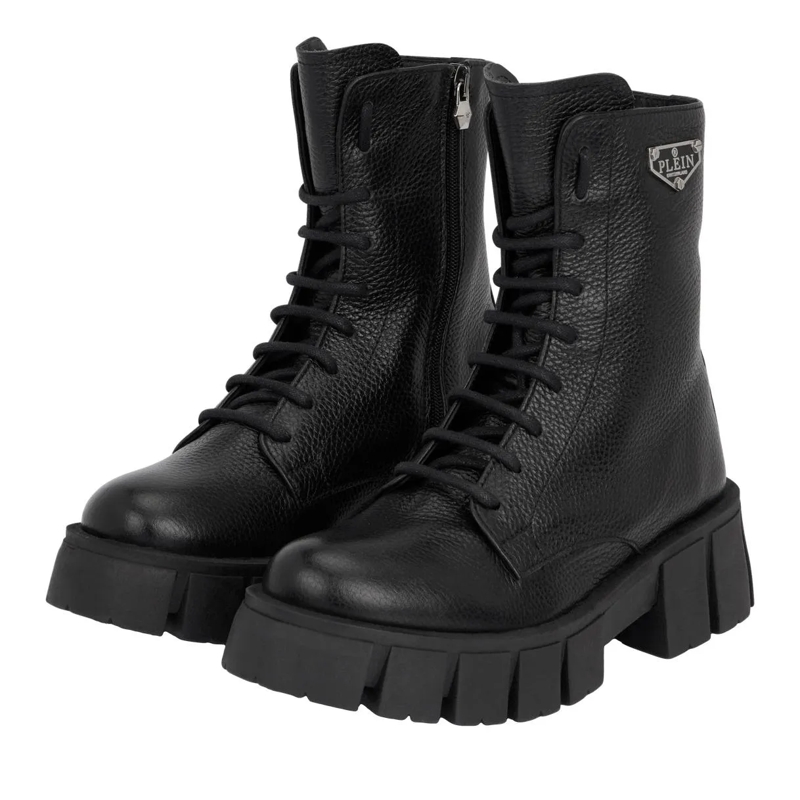 Philipp Plein Stiefeletten Stiefel Niedrig Flach Logo schwarz(Image 2)