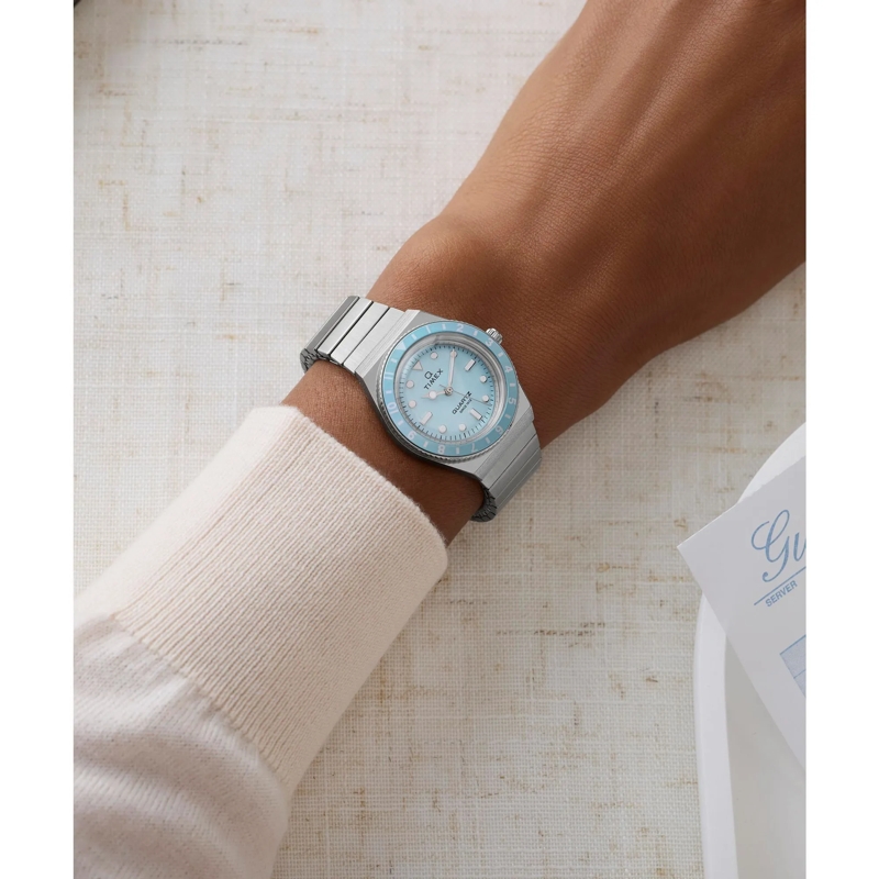 Timex Quarzuhr Quarz-Analoguhr Q Timex Mini silber(Image 7)