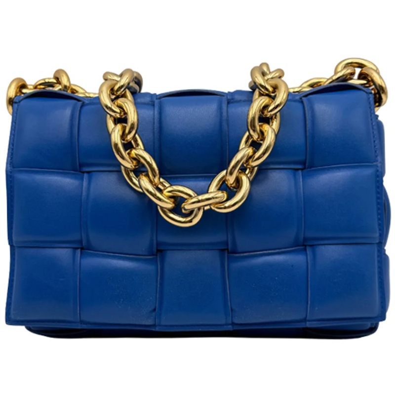 Bottega Veneta Tote Bottega Veneta Padded Cassette Chain - Cobalt Blue blau