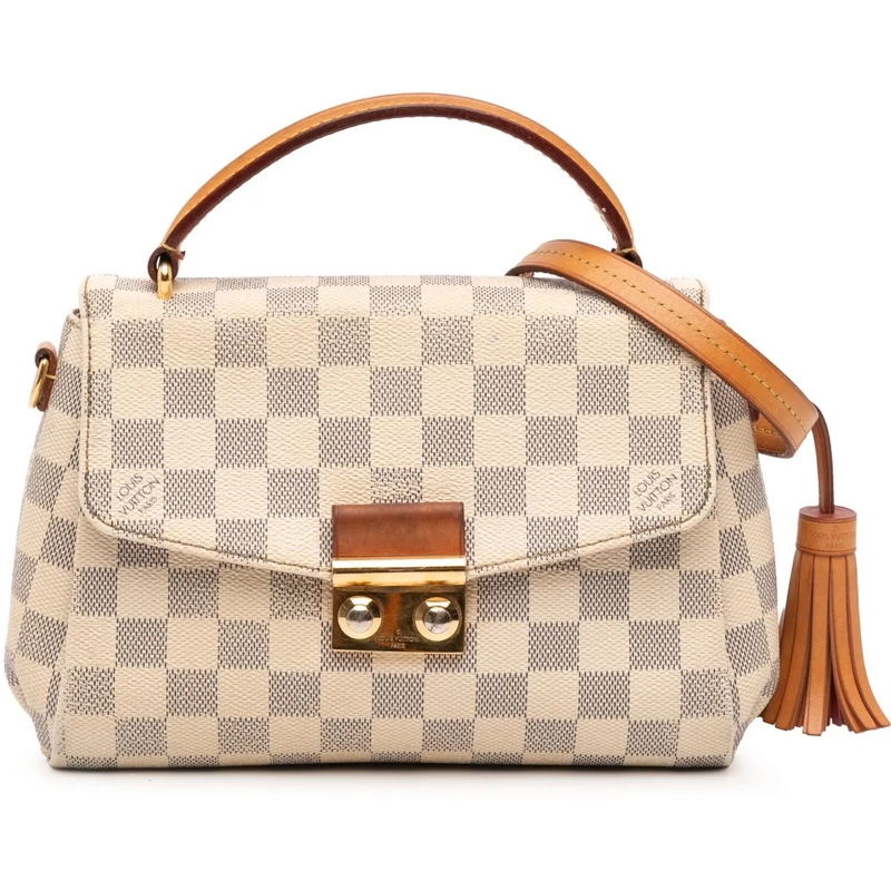 Louis Vuitton Schultertasche Damier Azur Croisette weiß