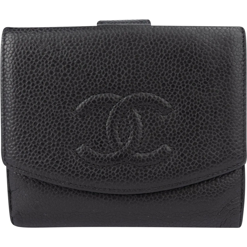 Chanel Geldbörse Chanel Caviar Leather CC Wallet schwarz